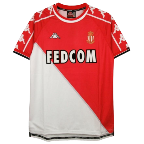 Camisa Monaco Home Retro 1999/00 Kappa Masculino Branco e Vermelho