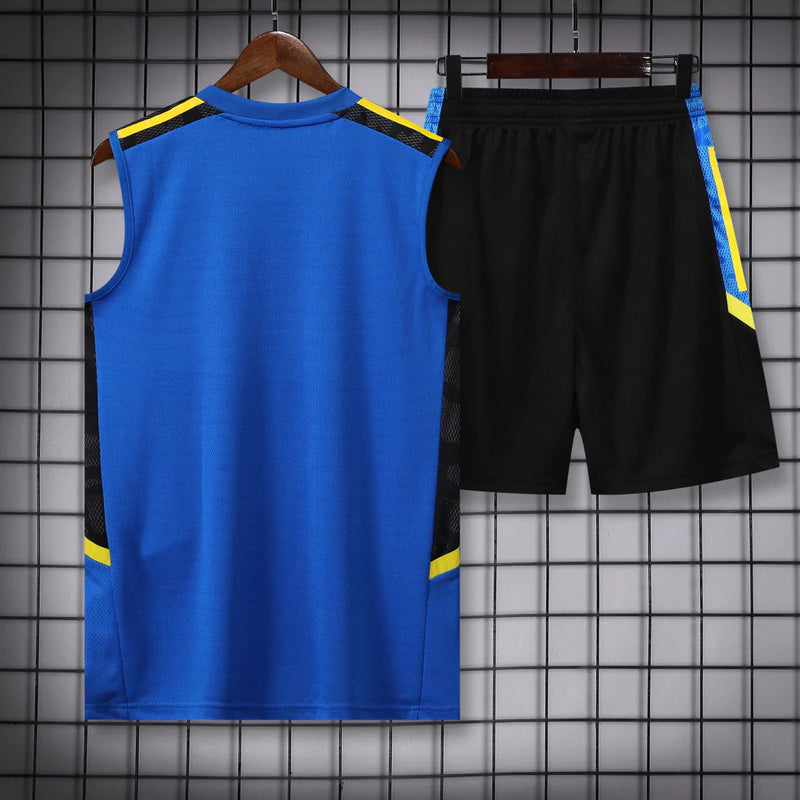 Conjunto Regata Manchester United 21/22 Adidas - Azul+Preto+Amarelo