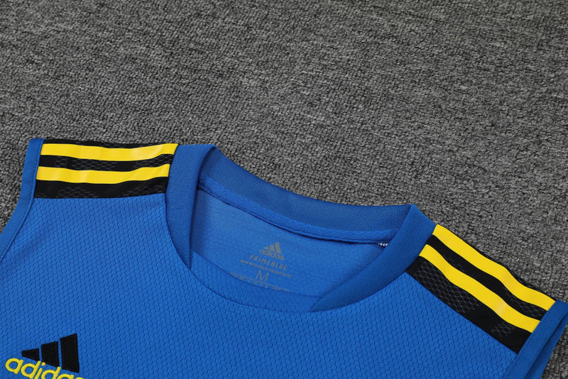 Conjunto Regata Manchester United 21/22 Adidas - Azul+Preto+Amarelo