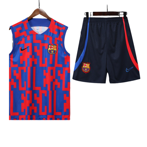 Conjunto Regata Barcelona 22/23 Nike - Azul+Grená