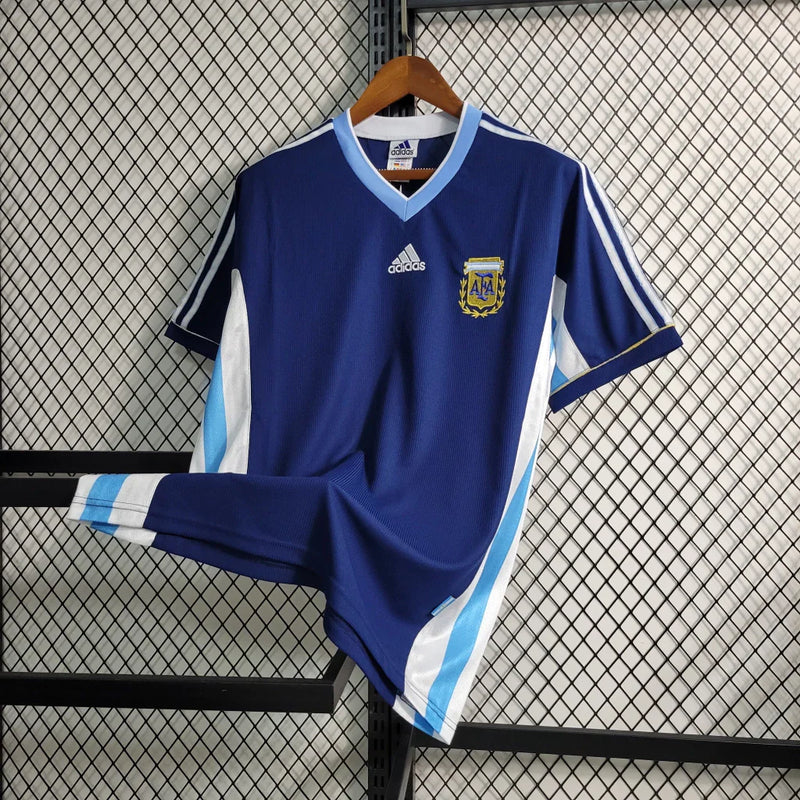 Camisa Retrô Argentina Adidas 1998/99 Masculino Azul Marinho e Branco