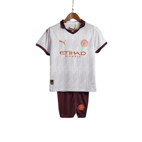 Kit Infantil Manchester City Away 23/24 - Off White