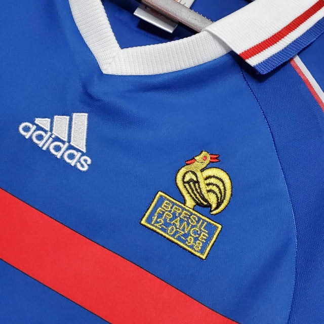 Camisa Retrô França I Home Adidas 1998/99 Masculino Azul