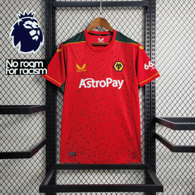 Camisa Wolverhampton II Away 2023/24 Castore Torcedor Masculino Vermelho