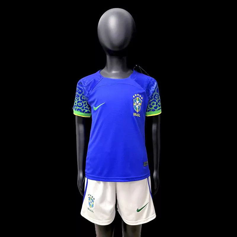 Kit Infantil Camisa + Shorts Infantil Seleção Brasileira - Azul