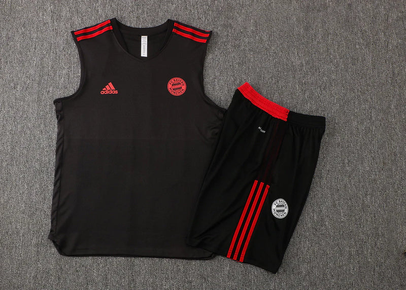 Conjunto Regata Bayern de Munique - Preto+Vermelho