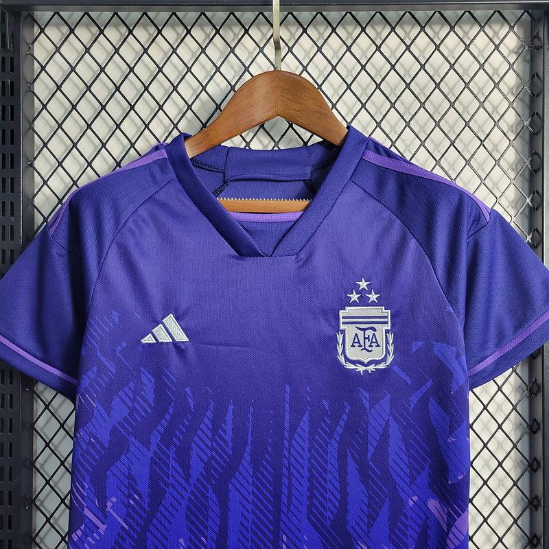 Kit Infantil Argentina II Away Adidas 23/24 Masculino Roxo