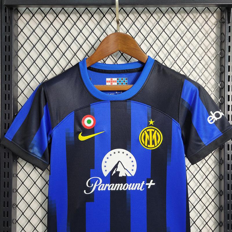 Kit Infantil Inter de Milão Home Nke 23/24 Azul e Preto