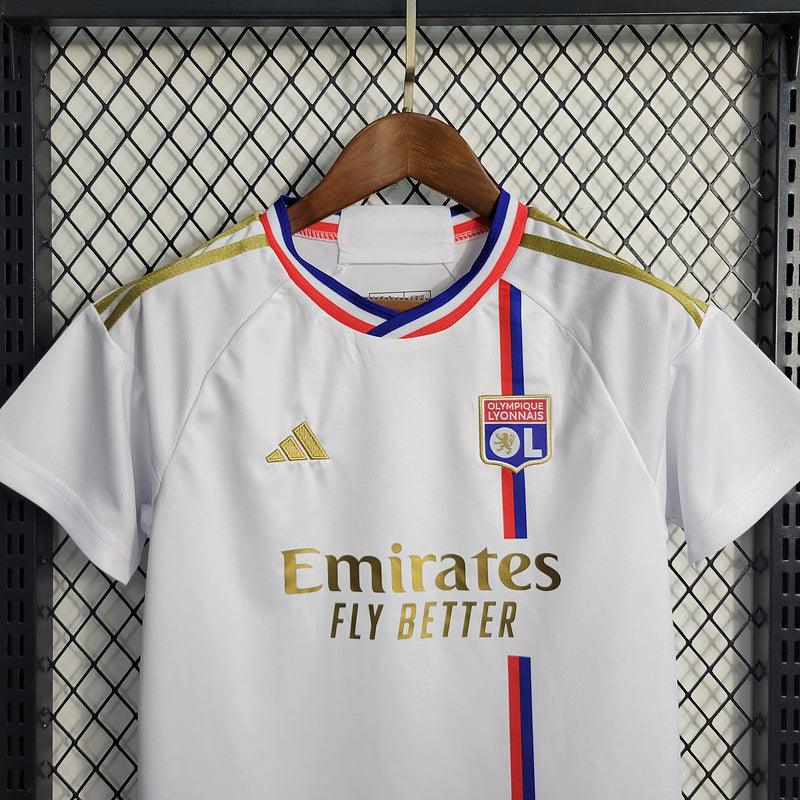 Kit Infantil Lyon Home 23/24 - Adidas - Branco