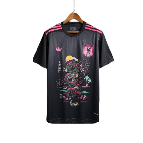 Camisa Japão Edição Dragão Sakura Adidas Torcedor 2023/24 Masculino Preto e Rosa