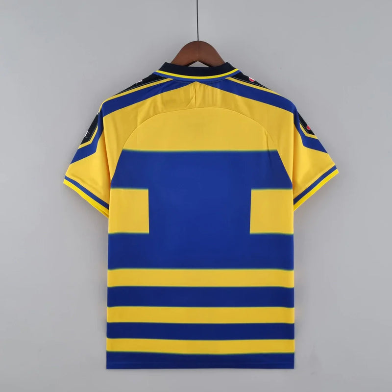 Camisa Retrô Parma I Champion 1999/00 Masculino Amarelo e Azul