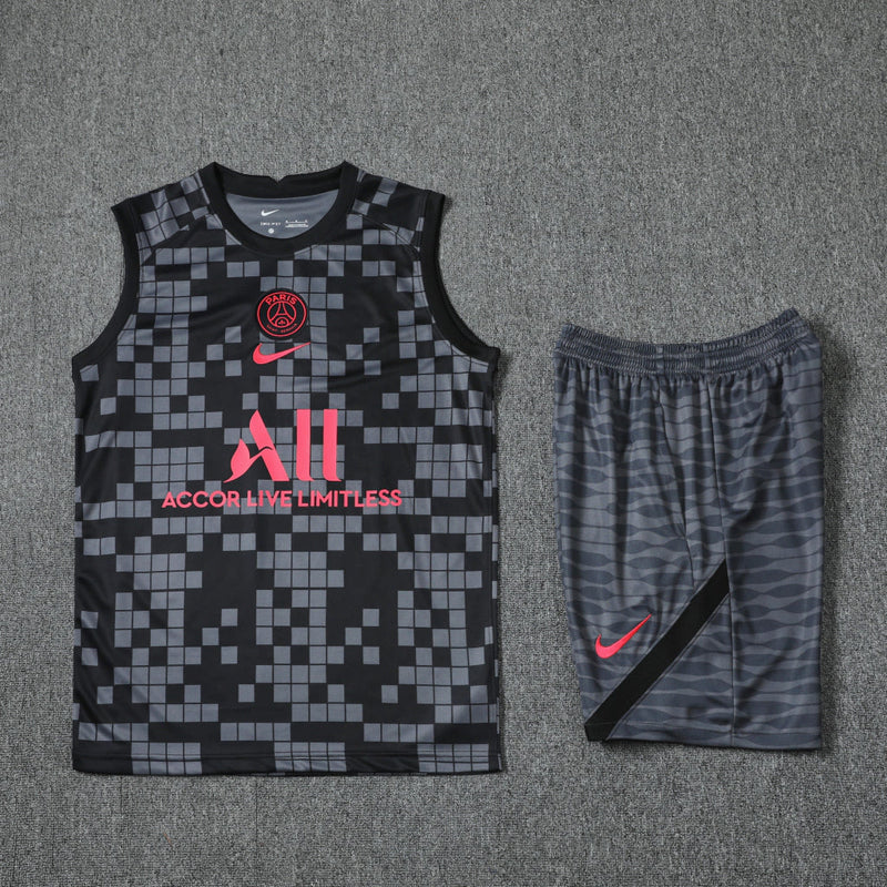 Conjunto Regata Paris Saint Germain Training 2021/22 Nike - Cinza Escuro