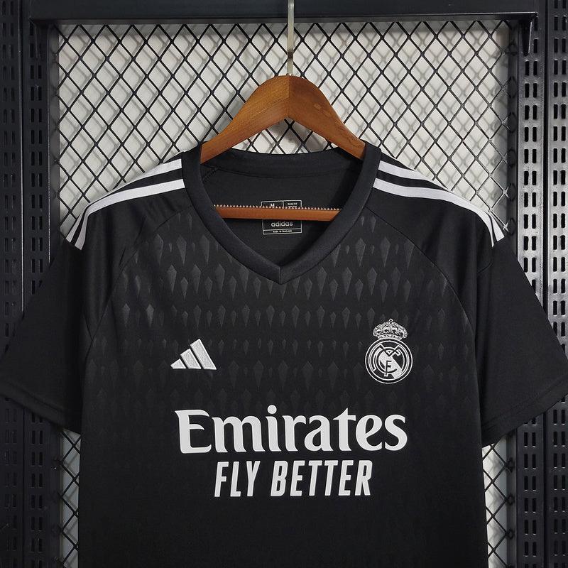 Camisa Real Madrid Goleiro Adidas Torcedor 2023/24 Masculino Preto