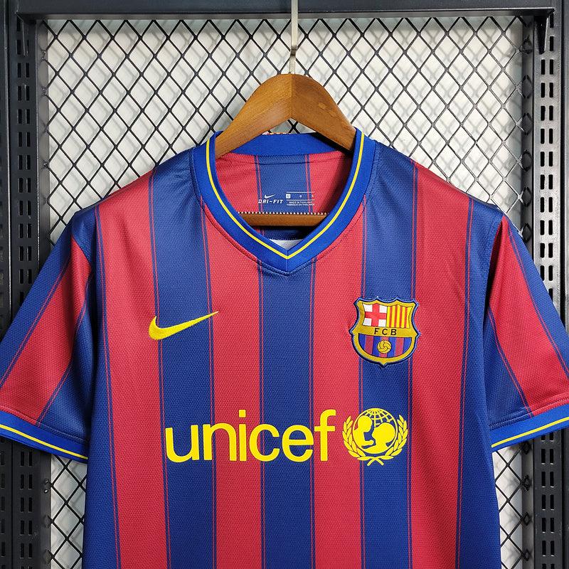 Camisa Retrô Barcelona Home 09/10 Torcedor Nike Masculina - Azul e Grená