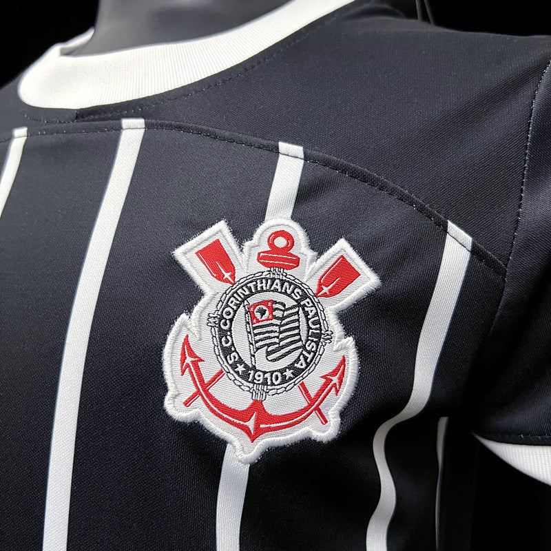 Kit Infantil Nike Corinthians 2 II - 23/24 -Preto