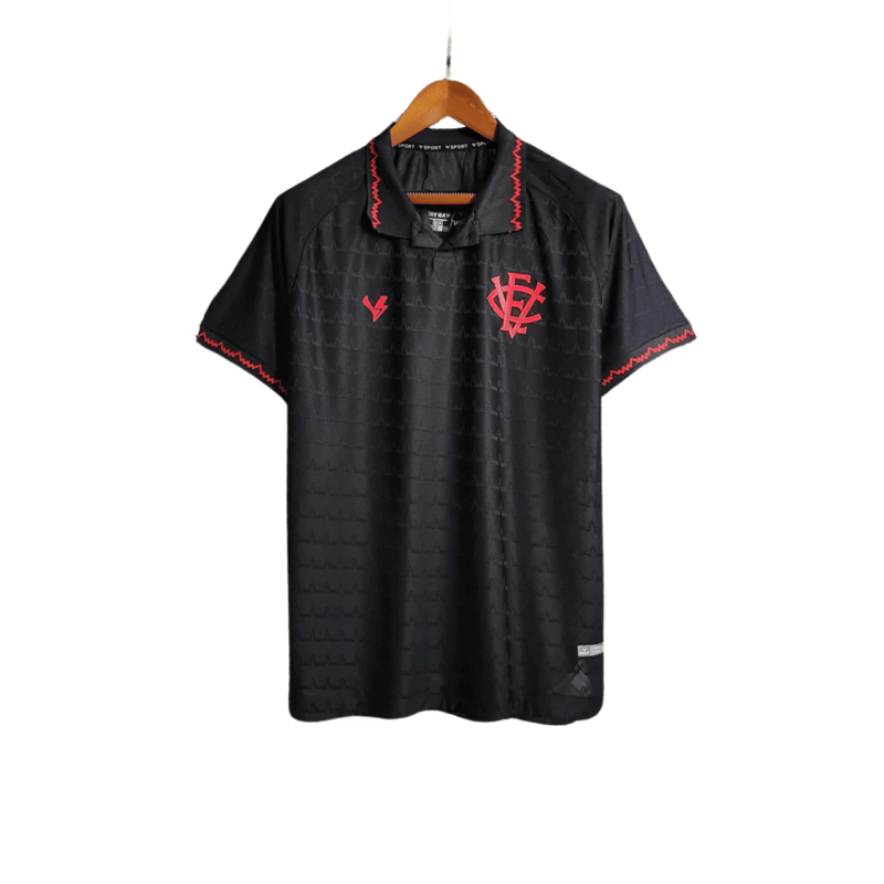 Camisa Vitória Preta Polo Masculina- I Casa 2023/24 Torcedor