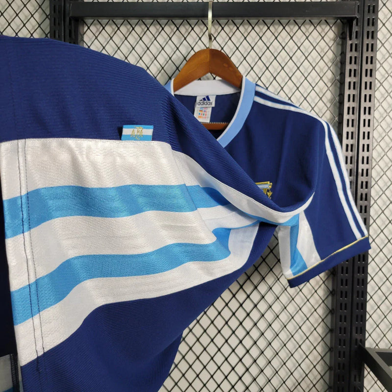 Camisa Retrô Argentina Adidas 1998/99 Masculino Azul Marinho e Branco