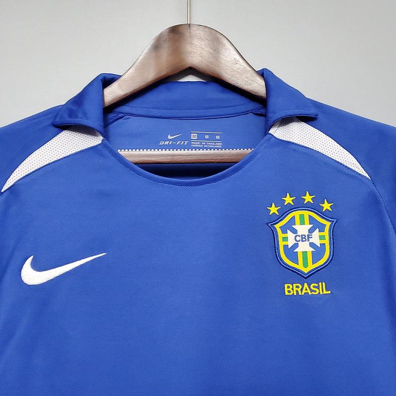 Camisa Retrô Brasil II Away Nike 2002/03 Masculino Azul