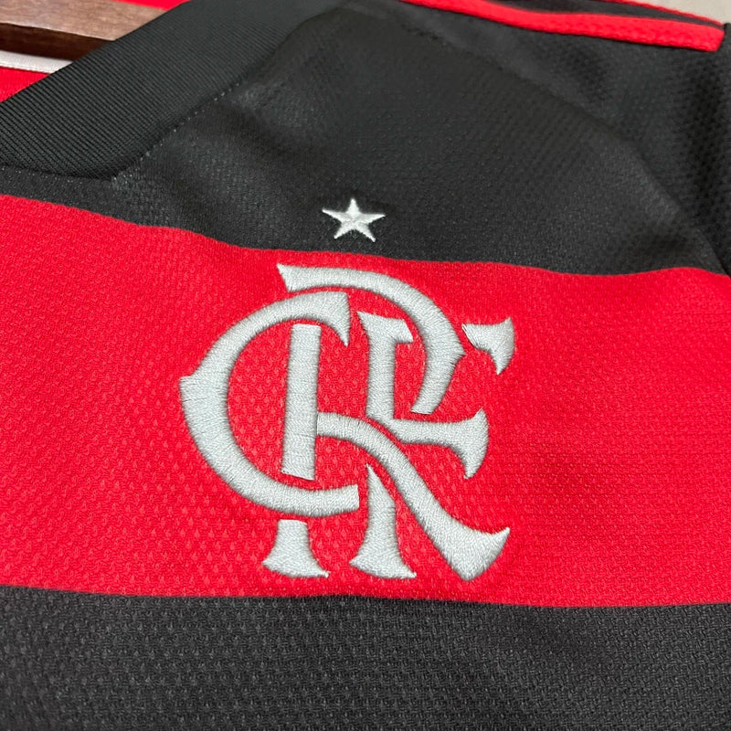 Camisa Flamengo Home 24/25 s/n° Torcedor Feminina - Preto e vermelho