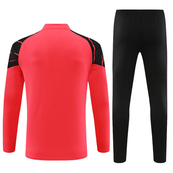 Conjunto Puma Manchester City 23/24 Zíper Curto- Vermelho E Preto