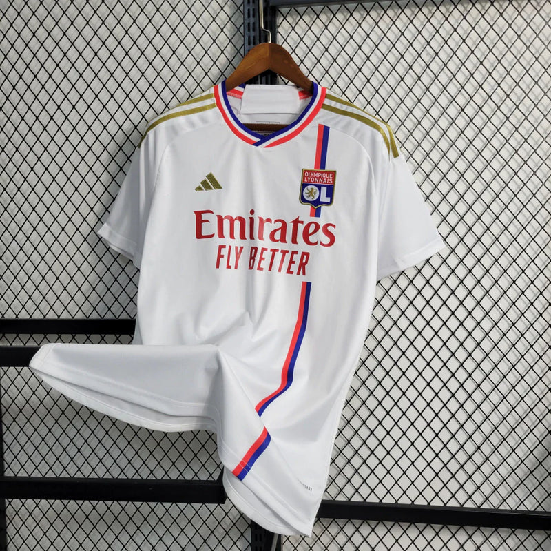 Camisa Lyon I Home 2023/24 Adidas Torcedor Masculino Branco