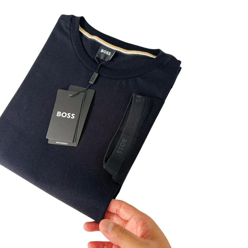 Camisa Grife Italiana Hugo Boss Detalhe Manga Preta, Azul, Branca