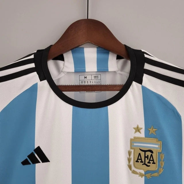 Camisa Argentina I Home 2022/23 Adidas Torcedor Masculino Azul e Branco (3 ESTRELAS)