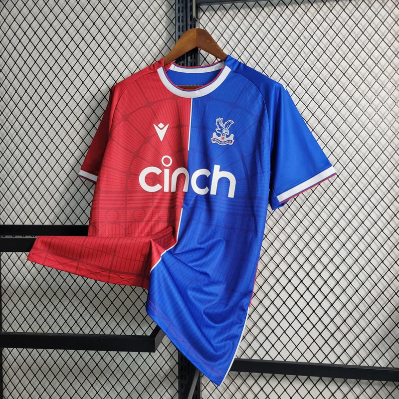 Camisa Crystal Palace Macron 23/24 Masculino Vermelho e Azul