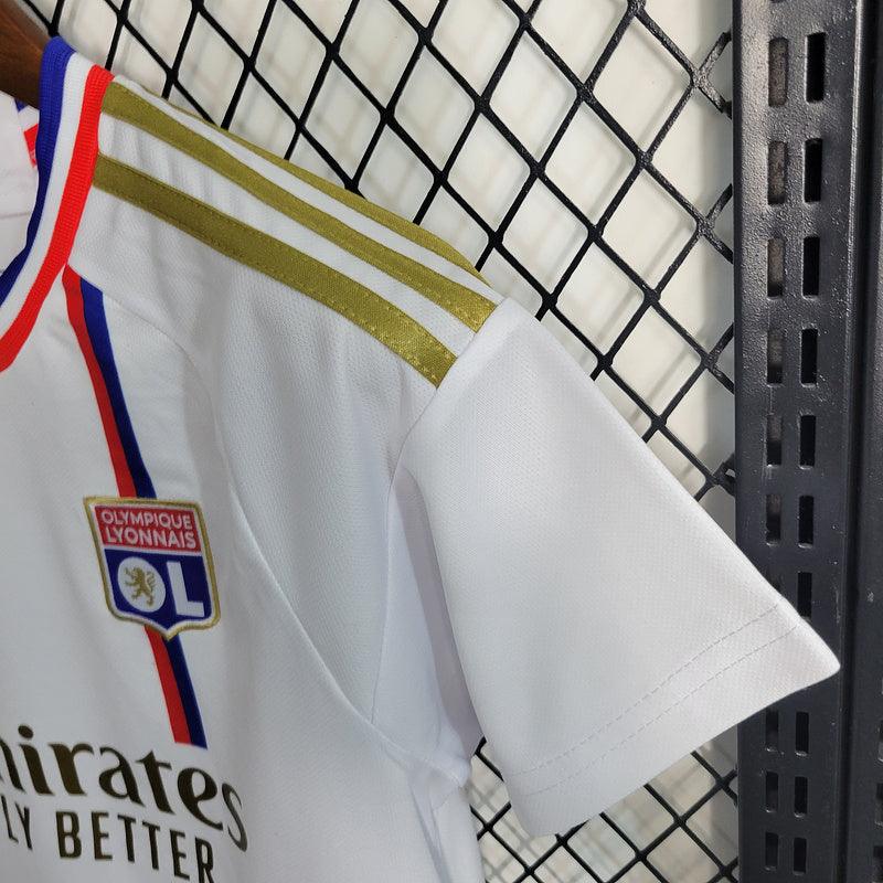 Kit Infantil Lyon Home 23/24 - Adidas - Branco