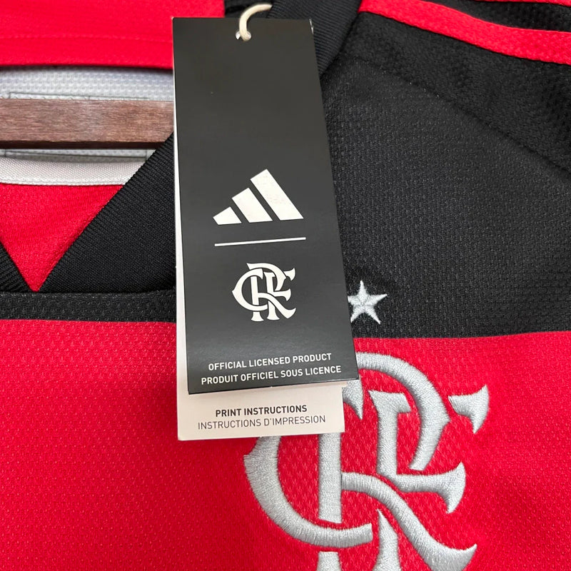 Camisa Flamengo Home 24/25 s/n° Torcedor Feminina - Preto e vermelho