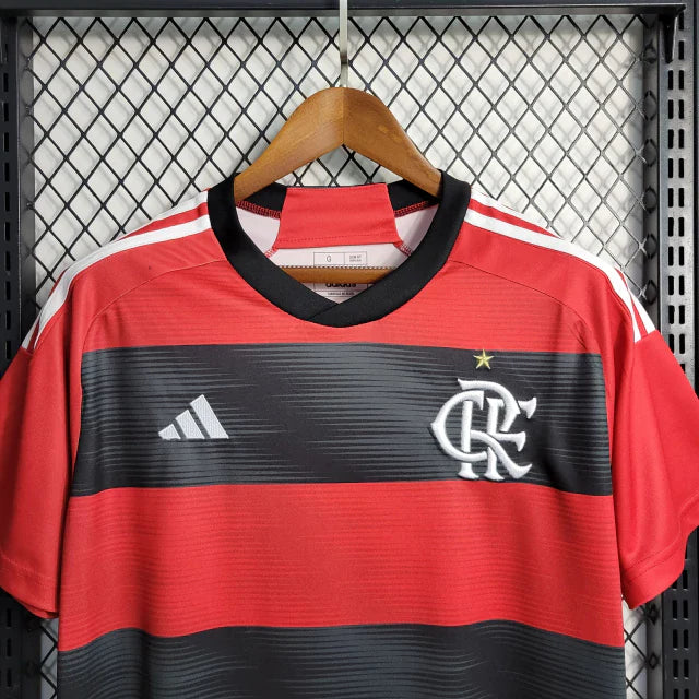 Camisa Flamengo I Home 2023/24 Torcedor Adidas Masculino Vermelho e Preto