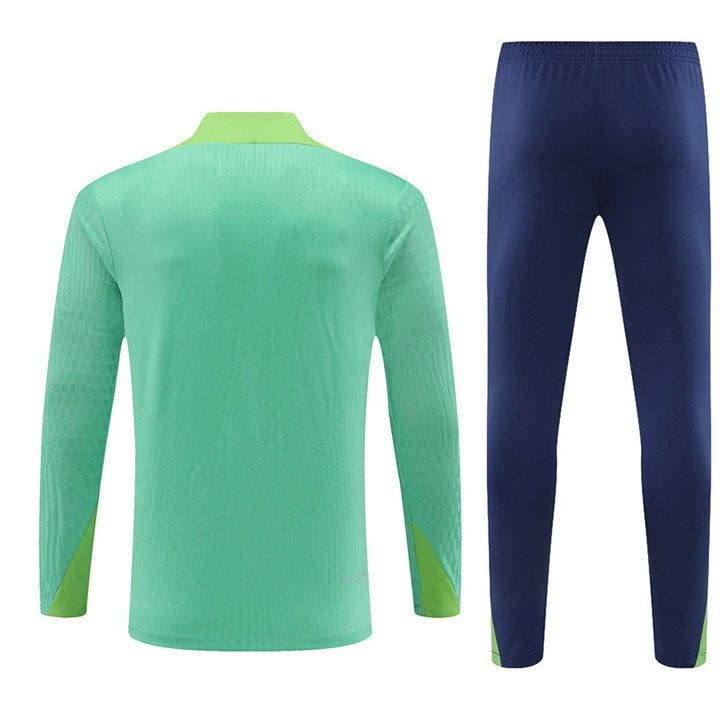 Conjunto Agasalho De Treino Brasil 2024/25 Zíper Curto Masculino Verde