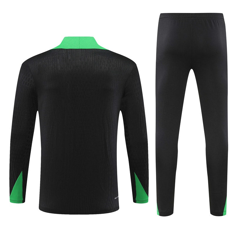 Conjunto Agasalho De Treino Brasil 2024/25 Zíper Curto Masculino Preto