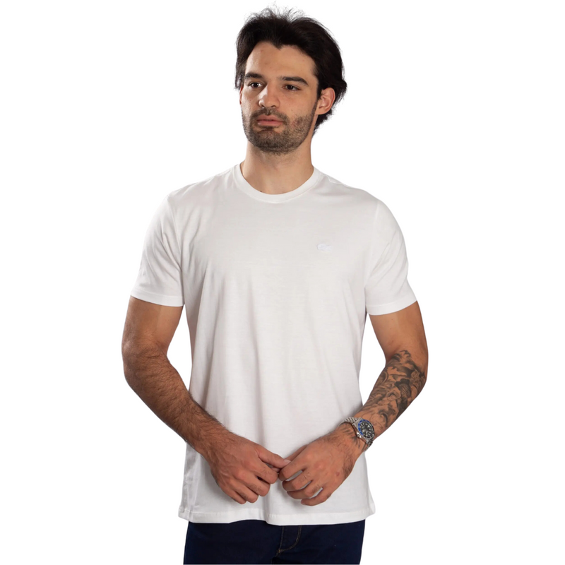 Camisa Lacoste Fio Egípcio Coleção Monocromática Bordada Branca