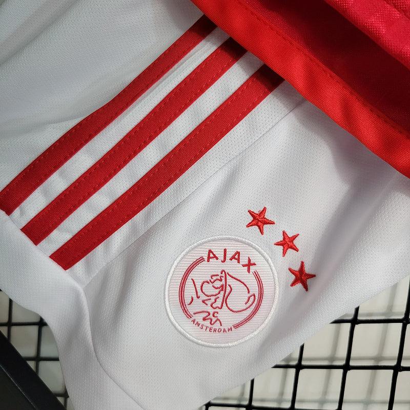 Kit Infantil Ajax Home 23/24 - Adidas - Branco - Vermelho