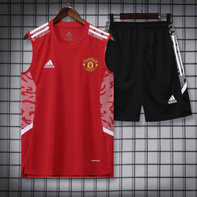 Conjunto Regata Manchester United 22/23 Adidas - Vermelho+Preto