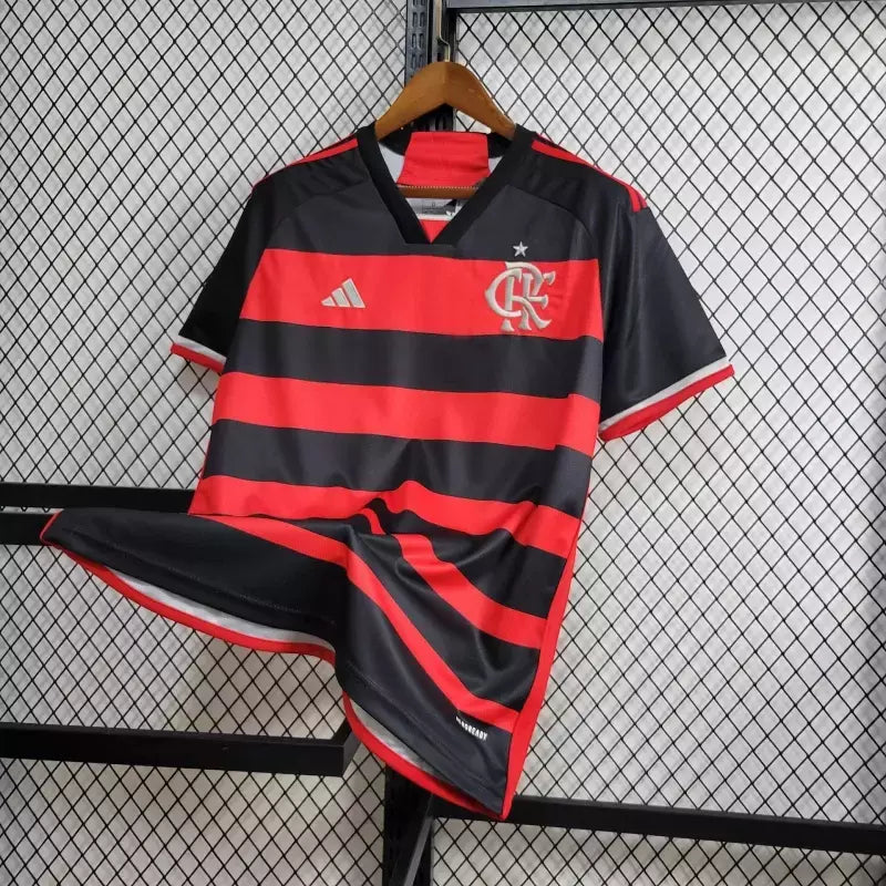 Camisa Flamengo I Home 2024/25 Torcedor Adidas Masculino Vermelho e Preto