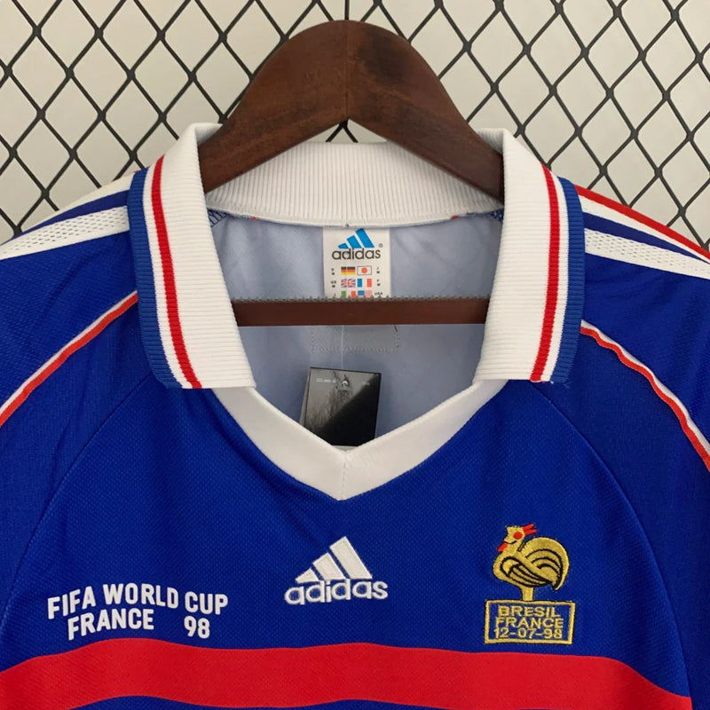 Camisa Retro Seleção França Manga Longa - 1998 Azul