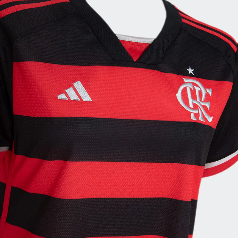 Camisa Flamengo I Home 2024/25  Torcedor Feminino Preto e vermelho