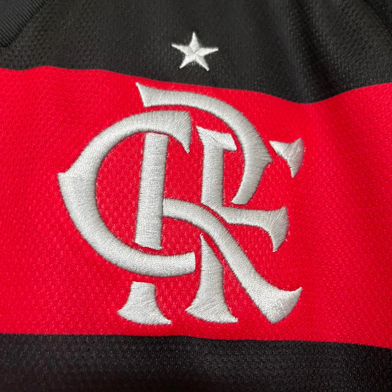 Camisa Flamengo I 2024/25 Todos Os Patrocínios Torcedor Adidas Masculina Vermelho e preto