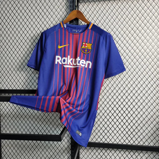 Camisa Retrô Barcelona I Home 2017/18 Nike Masculino Azul Grená