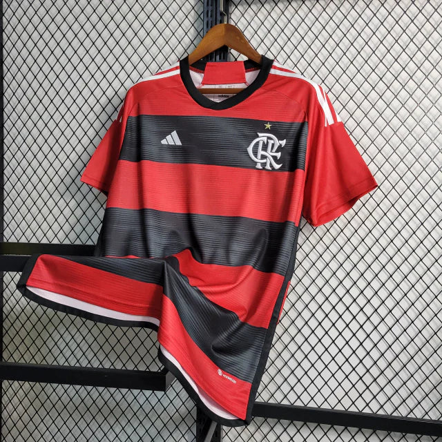 Camisa Flamengo I Home 2023/24 Torcedor Adidas Masculino Vermelho e Preto