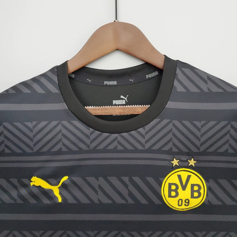 Camisa Borussia Dortmund Pré-Jogo Puma 22/23 Torcedor Masculino Preto