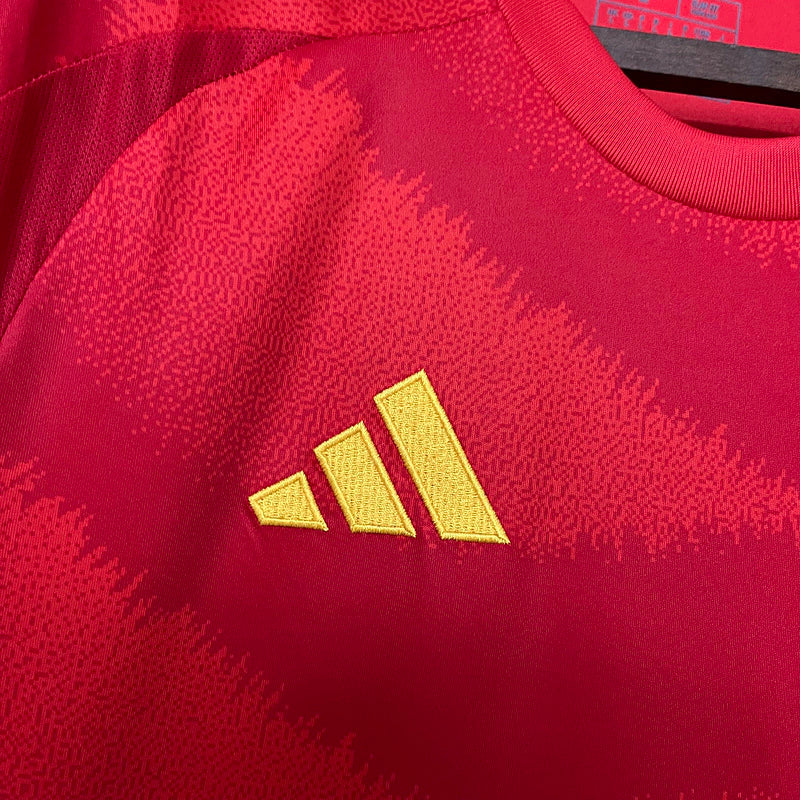 Camisa Espanha I Home 2024/25 Torcedor Adidas Masculino Vermelho