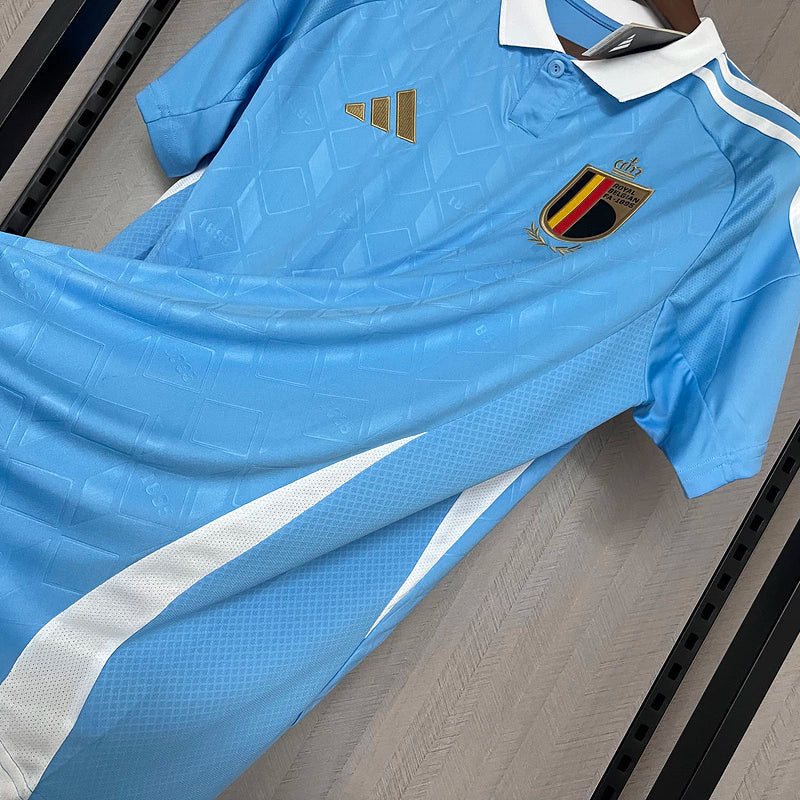 Camisa Bélgica II Away 2024/25 Torcedor Adidas Masculino Azul Celeste