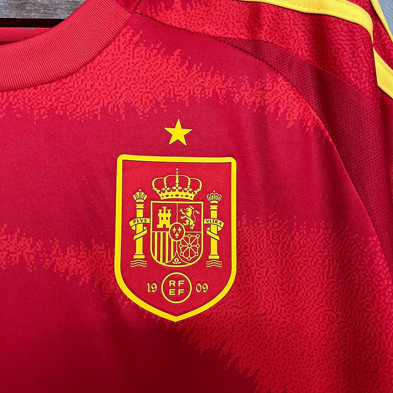 Camisa Espanha I Home 2024/25 Torcedor Adidas Masculino Vermelho