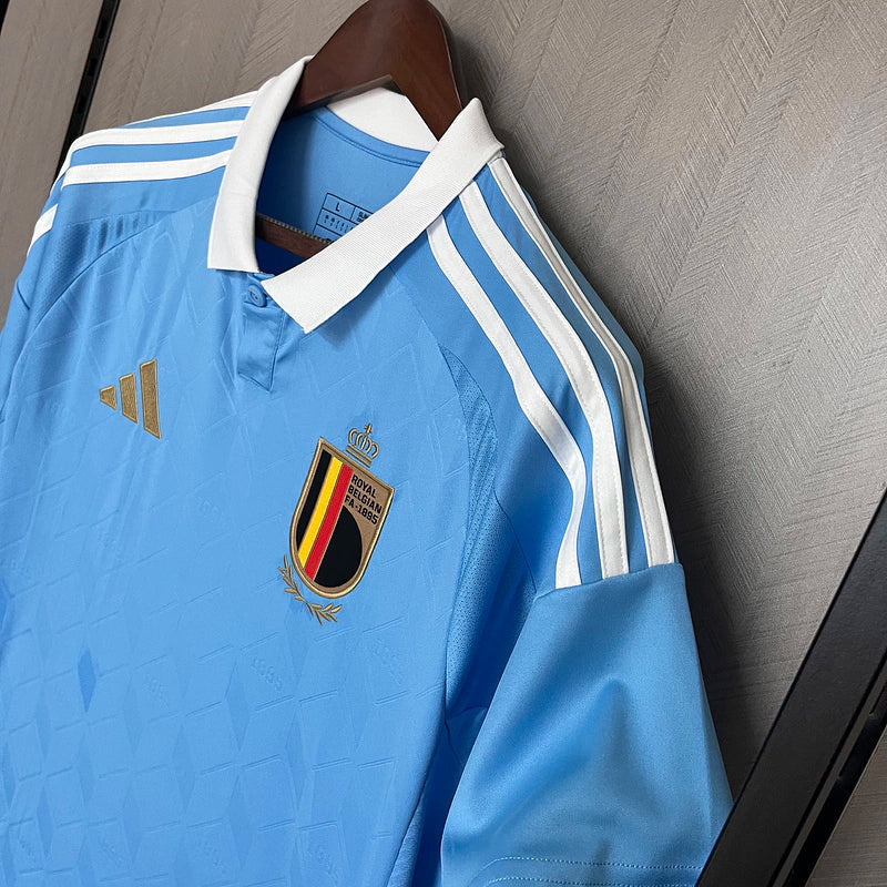 Camisa Bélgica II Away 2024/25 Torcedor Adidas Masculino Azul Celeste