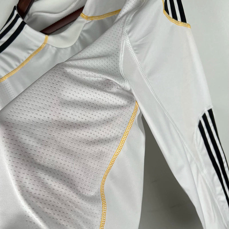 Camisa Real Madrid Manga Longa I Home Adidas 2009/10 Masculino Branco