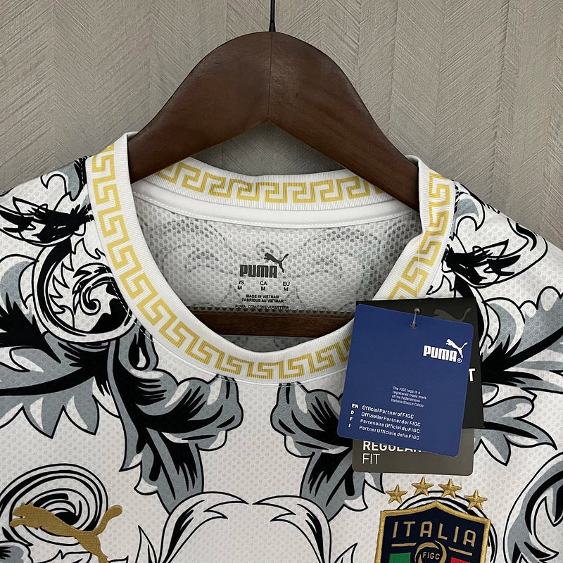 Camisa Seleção Itália x Versace Torcedor 2023/24 Masculino Branco