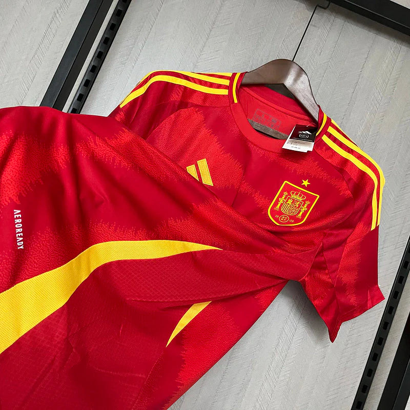 Camisa Espanha I Home 2024/25 Torcedor Adidas Masculino Vermelho